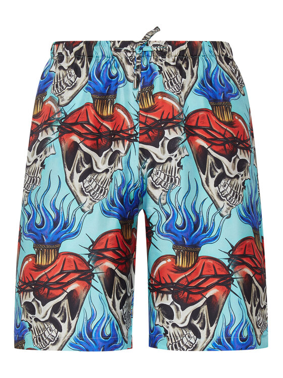 PHILIPP PLEIN PHILIPP PLEIN Szorty 3831 Turkusowy Regular Fit