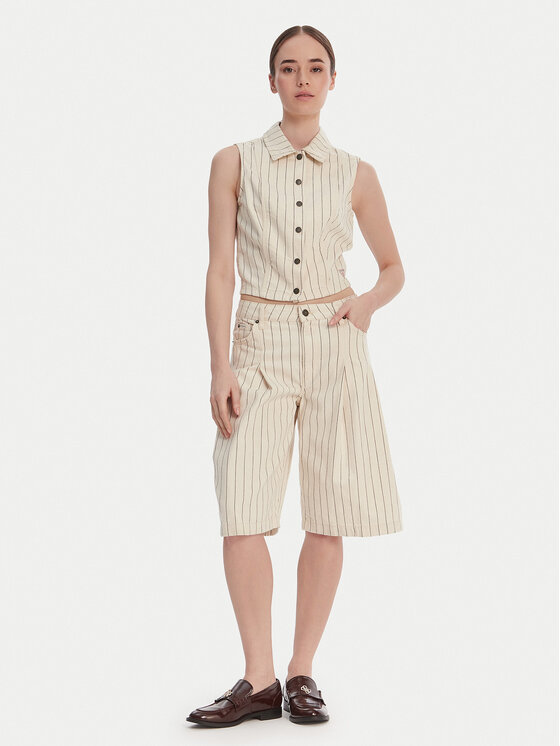 Guess Jeans Guess Jeans Telovnik W6GHZ9 D7961 Écru Slim Fit