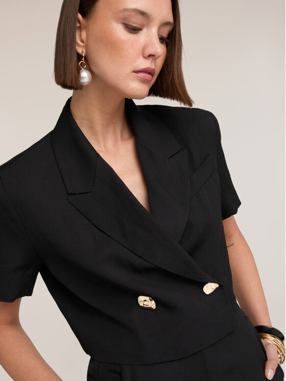 Motivi Motivi Giacca di transizione Q068Q101113N033 Nero Cropp Fit