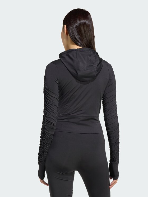adidas adidas Bluza Ruched Czarny Slim Fit