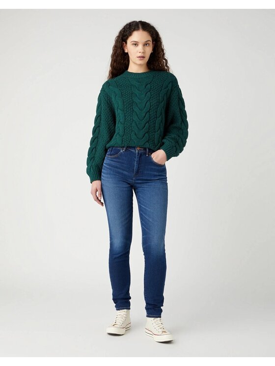 Wrangler Wrangler Jeansy HIGH SKINNY Niebieski Regular Fit