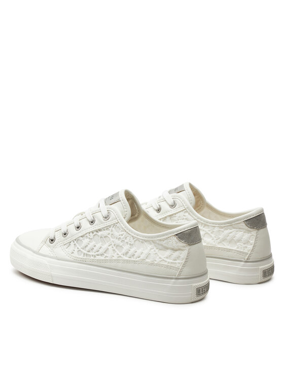 MUSTANG Damen Sneaker 1272309/88 – Aus Kunstleder & Textil, Mit Häkeleinsatz