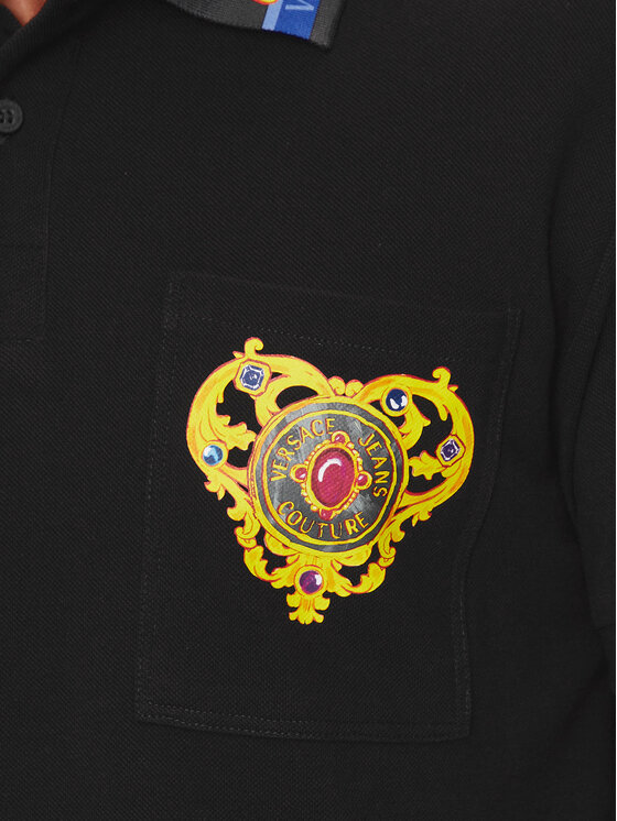 Versace Jeans Couture Versace Jeans Couture Polo 76GAGT11 Czarny Regular Fit