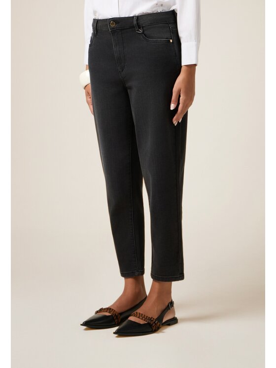 Oltre Oltre Jeansy P579R208727N033 Czarny Skin Fit