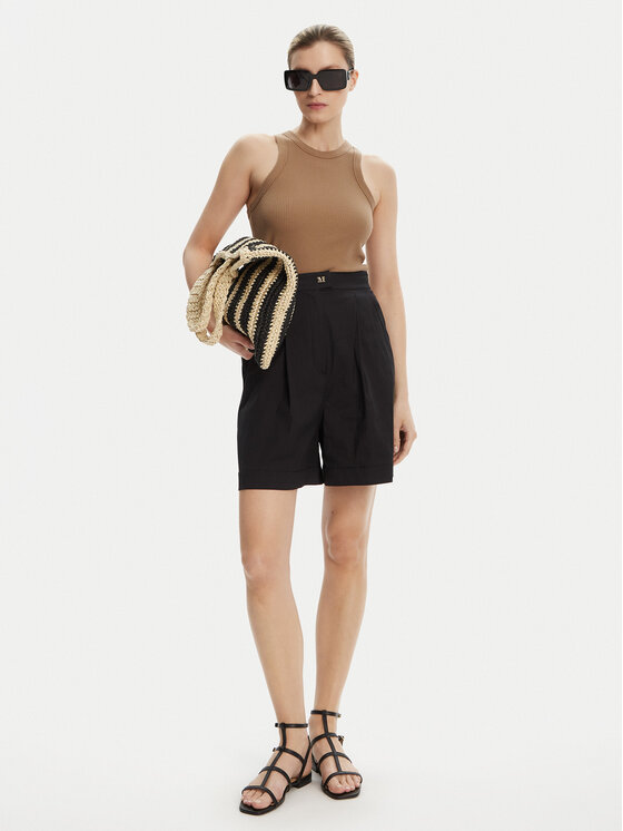 Max Mara Beachwear Max Mara Beachwear Bermuda kratke hlače Sultano 2516141019 Črna Relaxed Fit