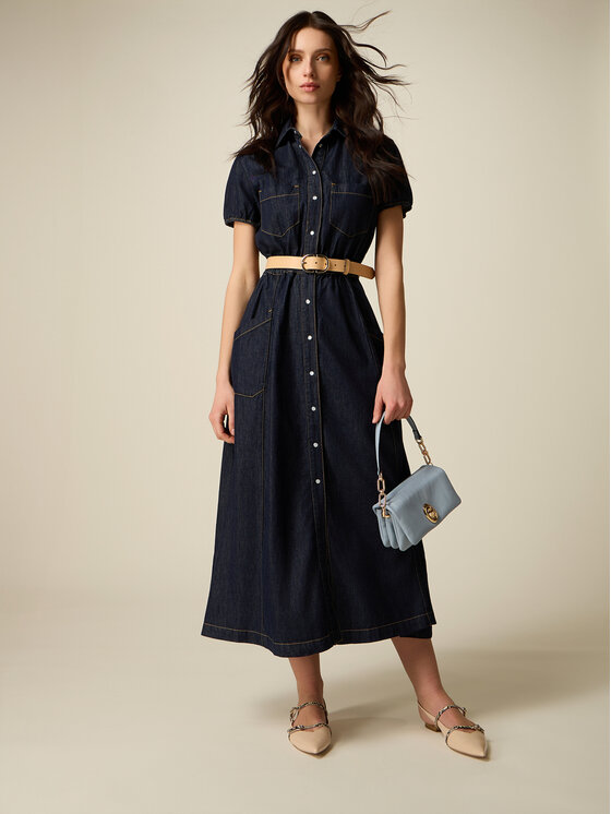 Oltre Oltre Vestito da giorno 700HR005172N034 Blu A-Line Fit