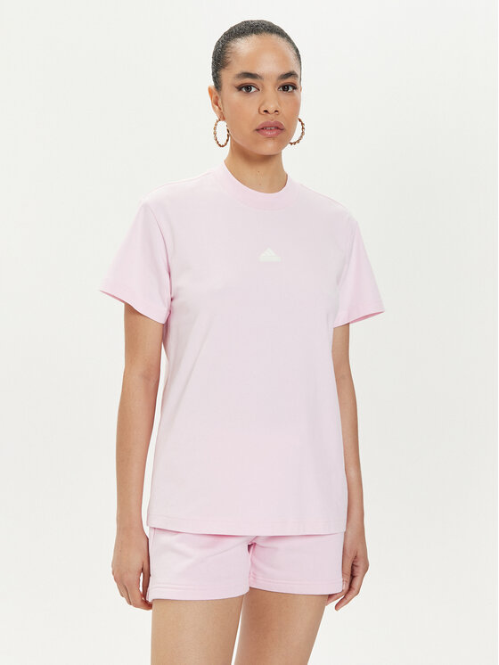 adidas T shirt Embroidered IS4288 Rose Regular Fit Modivo