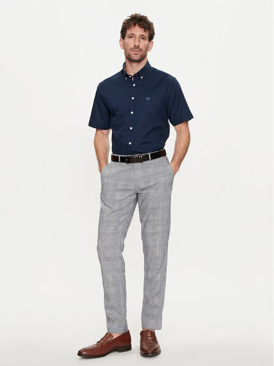 Bugatti Bugatti Chinosy 4380 56213A Niebieski Slim Fit