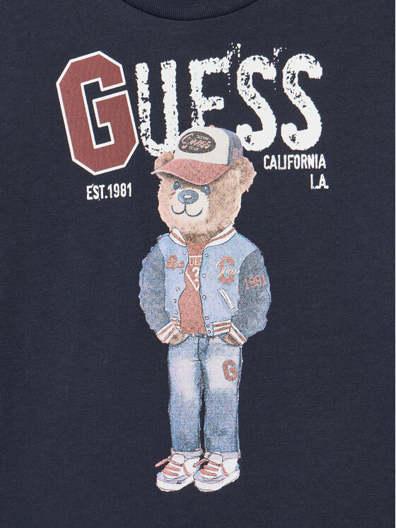 Guess Guess T-Shirt N5YI22 K8HM4 Tmavomodrá Regular Fit