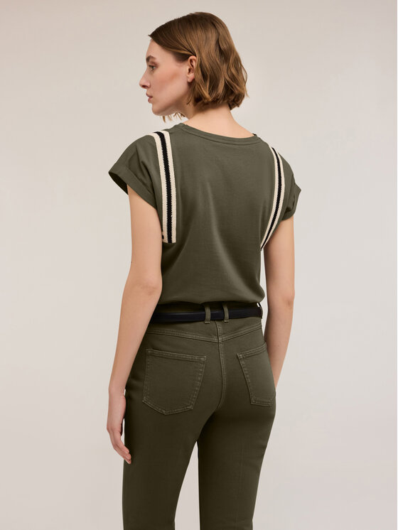 Motivi Motivi T-Shirt G311W003352N035 Zielony Regular Fit