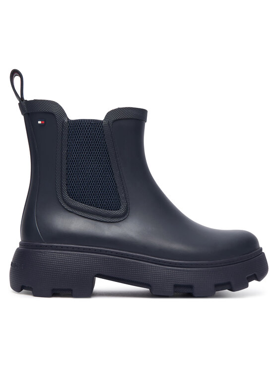 Tommy Hilfiger Cizme de cauciuc Flag Cleated FW0FW09387 Bleumarin