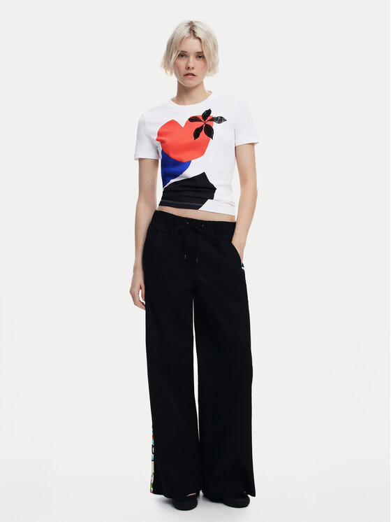 Desigual Desigual Pantaloni di tessuto Paisley 25SWPW19 Nero Regular Fit
