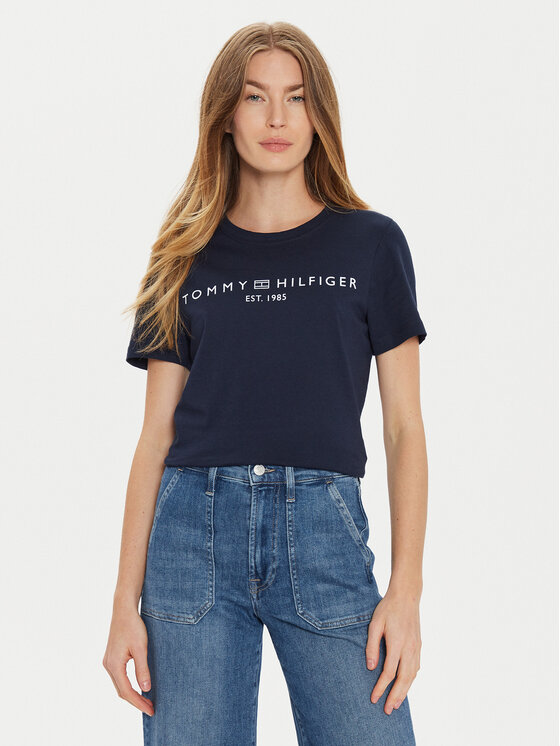 Női Póló Tommy Hilfiger, Méret: XS, Sötétkék, WW0WW40276