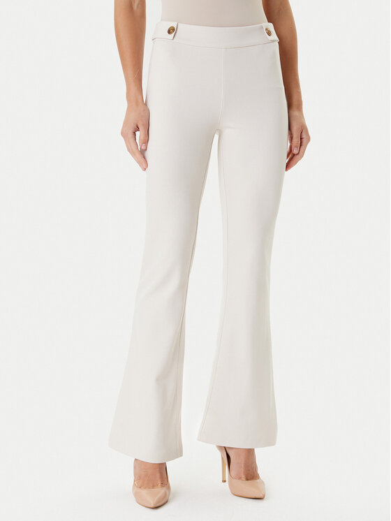Guess Spodnie materiałowe W5YB0I KCMU2 Écru Regular Fit
