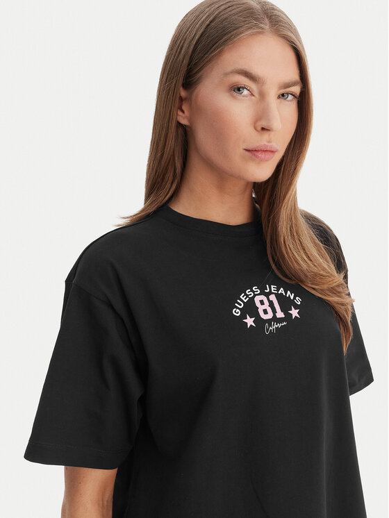Guess Guess Тишърт W6RI20 K8HM0 Черен Oversize