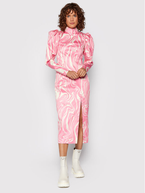 ROTATE ROTATE Koktejlové šaty Theresa Dress RT588 Růžová Regular Fit