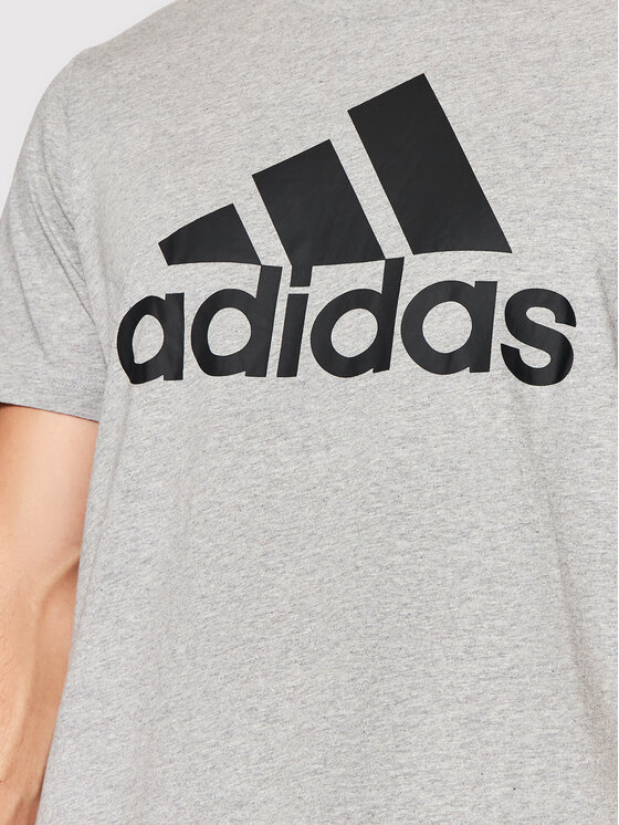adidas Tričko Essential Big Logo GK9123 Sivá Regular Fit • Modivo.sk