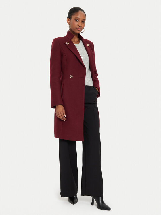 Rinascimento Rinascimento Вовняне пальто CFC0120109003 Бордовий Regular Fit