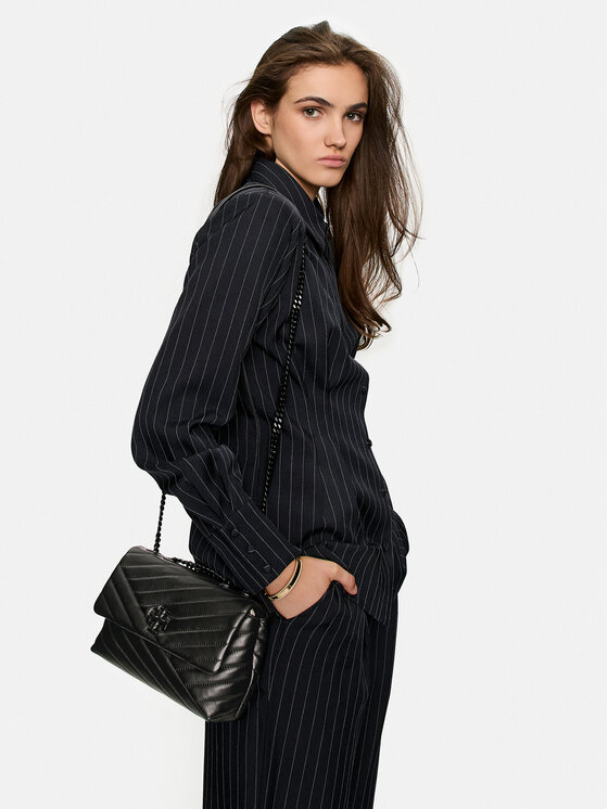 Tory Burch Tory Burch Сумка Kira Chevron Powder 90856 Чорний