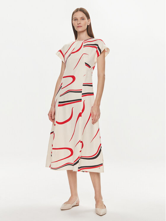 Tommy Hilfiger Tommy Hilfiger Každodenní šaty WW0WW42031 Béžová Relaxed Fit