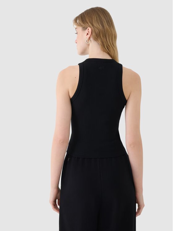 4F 4F Top 4FWSS25TSLEF119-20S Czarny Slim Fit