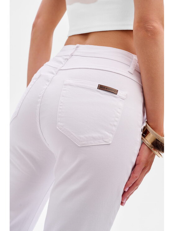 blue shadow blue shadow Spodnie damskie 8056 Écru Regular Fit
