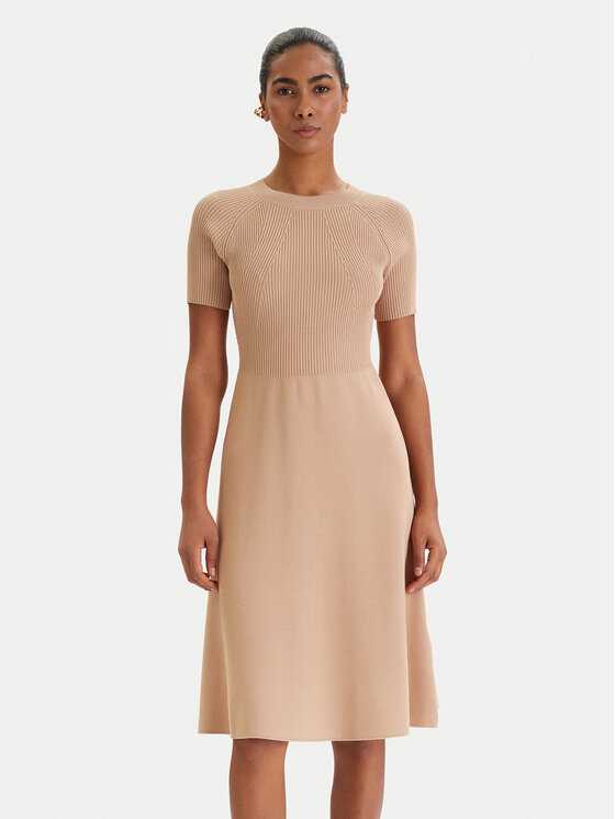 Armani Exchange Armani Exchange Strickkleid XW001885 AF10352 Beige Regular Fit