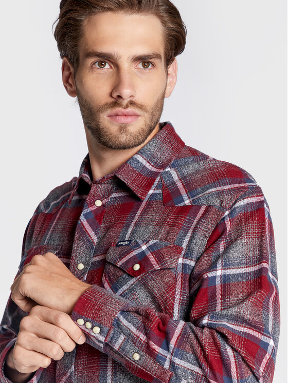 Wrangler Wrangler Koszula Heritage W5D1LAXRO 112324116 Czerwony Regular Fit