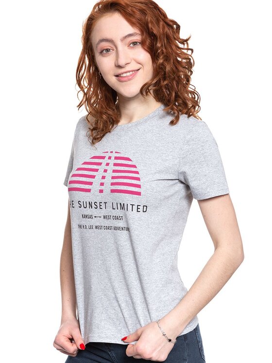 Lee Lee T-Shirt SUNSET TEE Szary Slim Fit