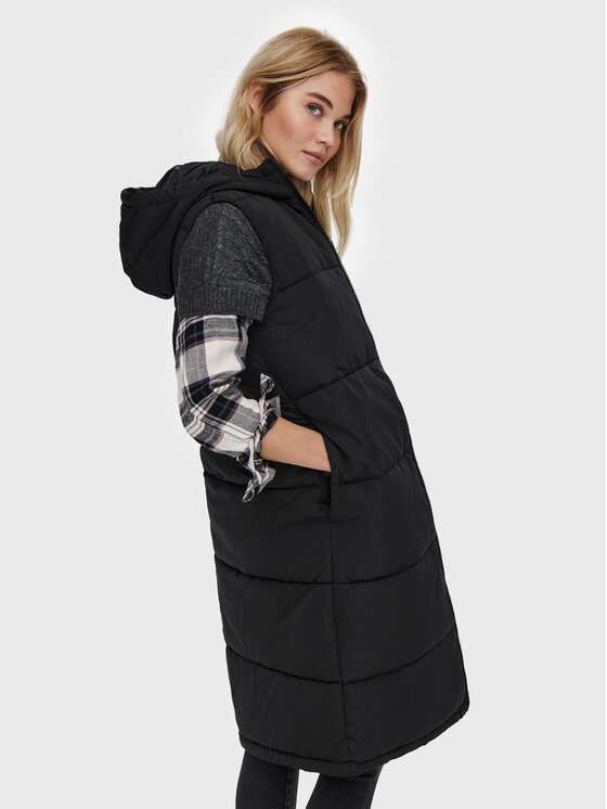 ONLY ONLY Αμάνικο Μπουφάν Alina 15241995 Μαύρο Regular Fit