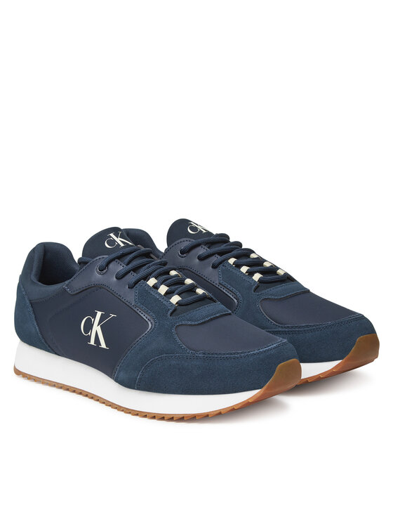 Calvin Klein Jeans Calvin Klein Jeans Sneakersy Retro Runner Sock Lace Up Ny-Su YM0YM01326 Granatowy