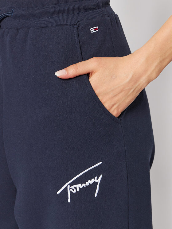 Tommy Jeans Tommy Jeans Spodnie dresowe Signature DW0DW11886 Granatowy Relaxed Fit