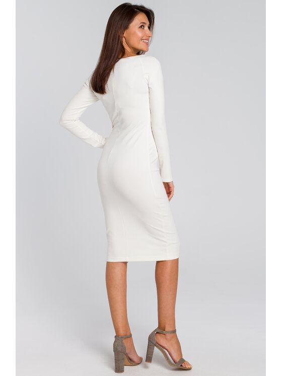 Stylove Stylove Každodenné šaty S152 Biela Slim Fit