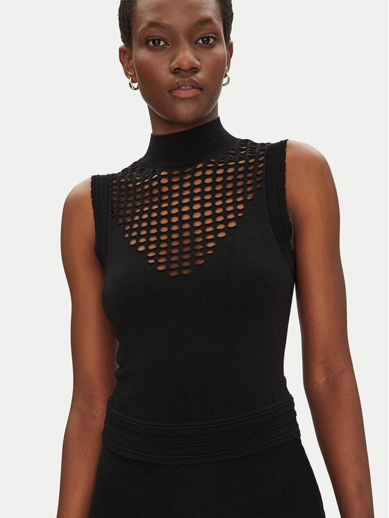 Morgan Morgan Rochie tricotată 251-RMPOMI M Negru Regular Fit