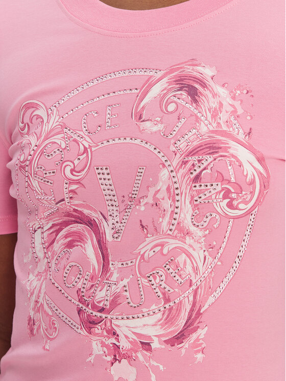 Versace Jeans Couture Versace Jeans Couture T-Shirt 80HAHE01 CJ02E Růžová Slim Fit