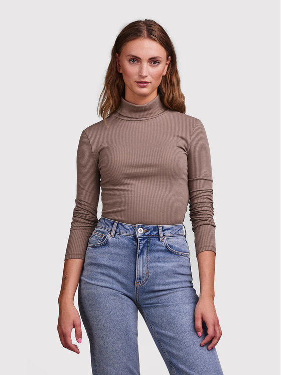 Pieces Pieces Dolčevita Kitte 17127241 Smeđa Slim Fit