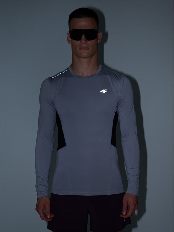 4F 4F S dlhými rukávmi 4FWAW24TFLOM252-27S Sivá Slim Fit