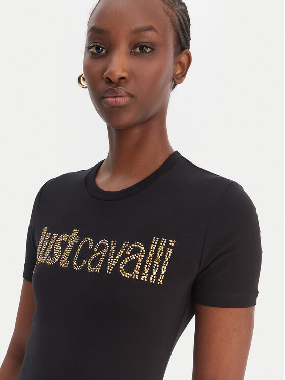 Just Cavalli Just Cavalli Hétköznapi ruha 80PAOE21 CJ112 Fekete Slim Fit