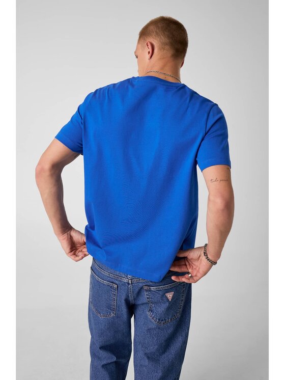 Guess Jeans Guess Jeans T-Shirt 183094 Modrá Classic Fit