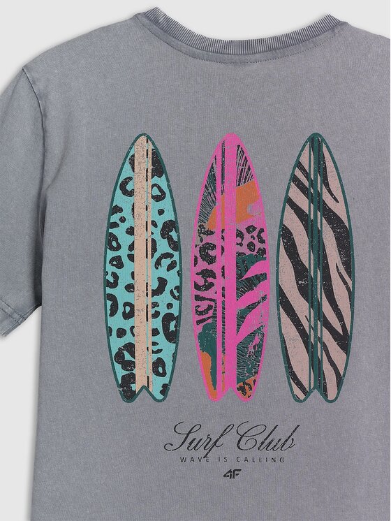 4F 4F T-Shirt 4FRSS26TTSHF4515-27S Szary Regular Fit