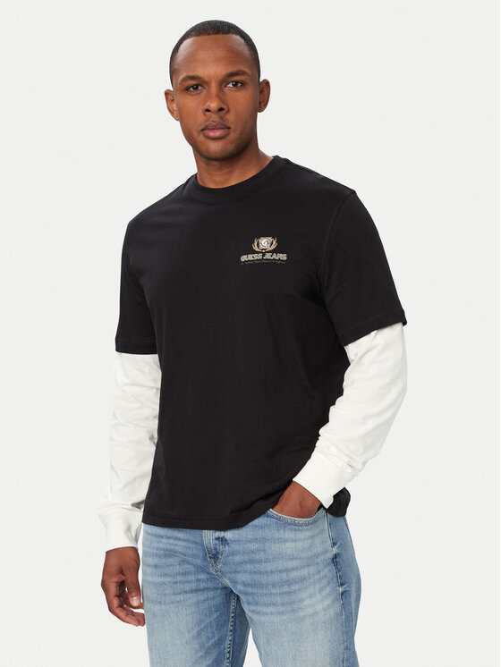 Guess Jeans Longsleeve M6YI04 K3644 Negru Regular Fit
