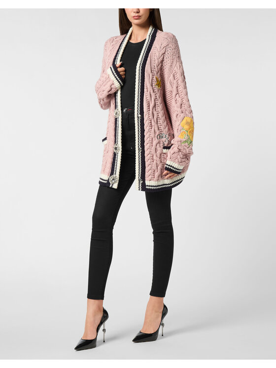 PHILIPP PLEIN PHILIPP PLEIN Kardigan 26371 Różowy Regular Fit