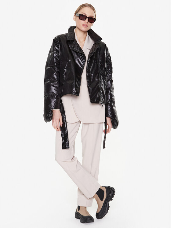 MMC Studio MMC Studio Daunenjacke Biker Schwarz Relaxed Fit