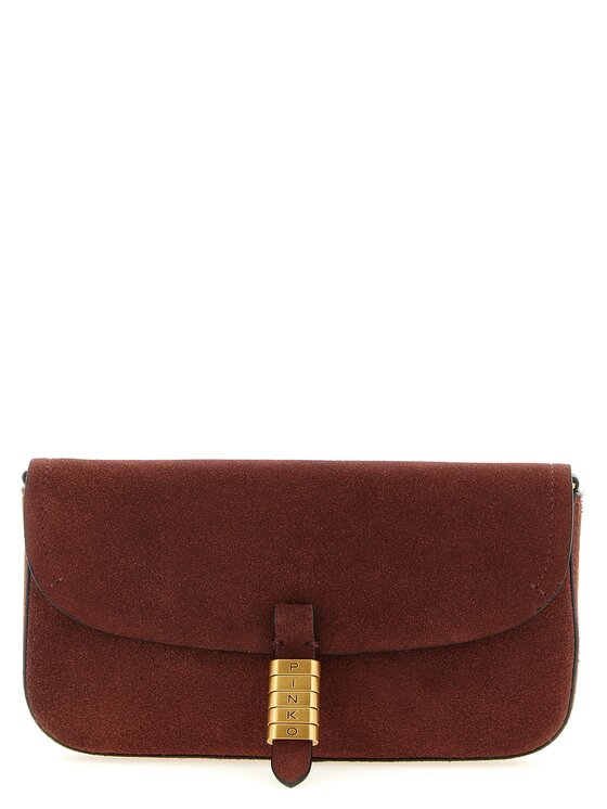 PINKO PINKO Torebka Bordeaux Cowhide Shoulder Bordowy