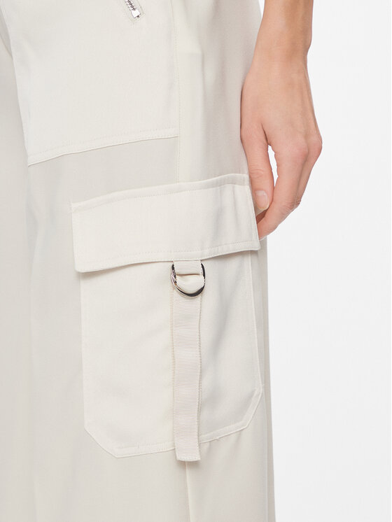 DKNY DKNY Hlače iz tkanine P3JKNV51 Khaki Straight Leg