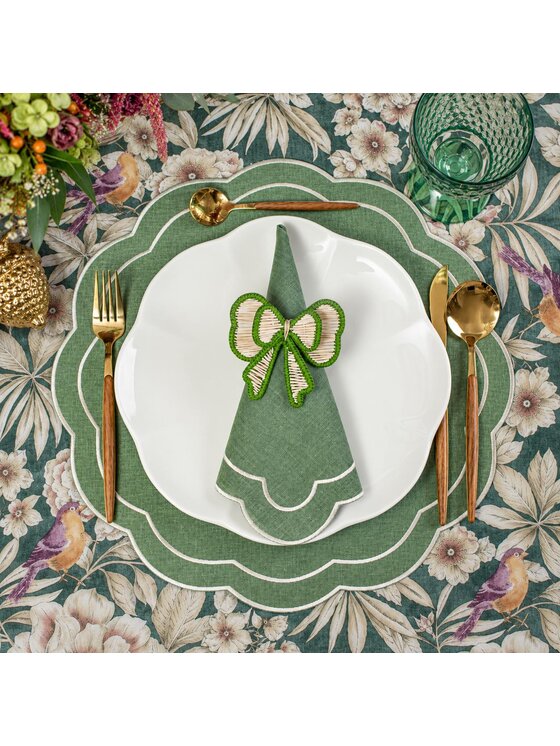Roseberry Home Roseberry Home Serwetki haftowane Green Petali Zielony