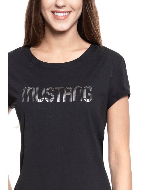 Mustang Mustang T-Shirt ALINA C PRINT Czarny Regular Fit