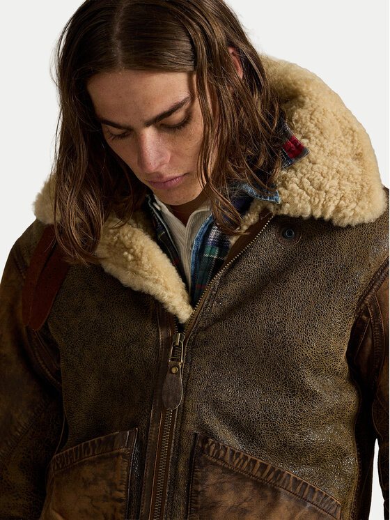 Polo Ralph Lauren Polo Ralph Lauren Μπουφάν δερμάτινο 710939176001 Καφέ Regular Fit