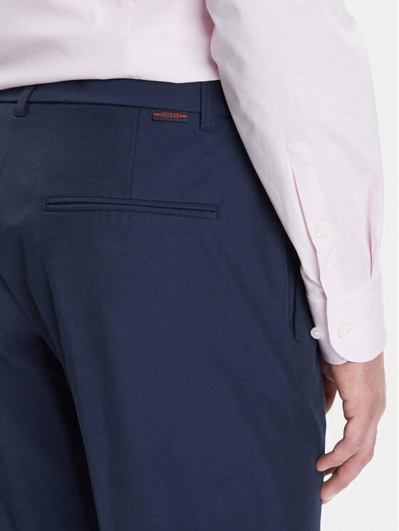 Guess Guess Bavlnené nohavice M4YB01 WG9Z2 Tmavomodrá Slim Fit