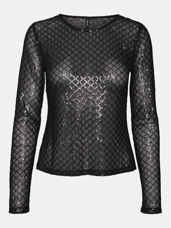 Vero Moda Vero Moda Bluzka Safina 10317016 Czarny Regular Fit